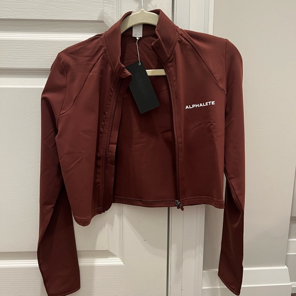 Premium Crop Jacket & Pro- Elite Jogger Set - Chocolate - Picture 3 of 7